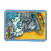 犬のビスケットとイースター卵バスケット、かわいいプードル マグネット (横)