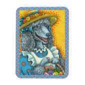 犬のビスケットとイースター卵バスケット、かわいいプードル マグネット (縦)