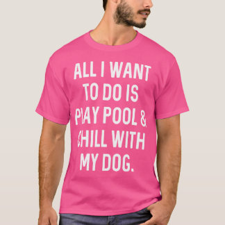 犬のビリヤードで遊ぶプール選手 Tシャツ