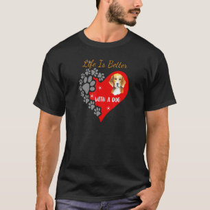 犬のビーグルデザインで Tシャツ