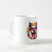 犬のビーチ夏の犬の寒さ コーヒーマグカップ (正面左)
