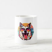 犬のビーチ夏の犬の寒さ コーヒーマグカップ (中央)