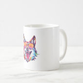 犬のビーチ夏犬の冷たいギフト犬の恋人 コーヒーマグカップ (正面右)