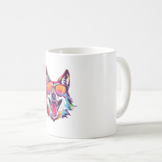 犬のビーチ夏犬の冷たいギフト犬の恋人 コーヒーマグカップ (正面右)