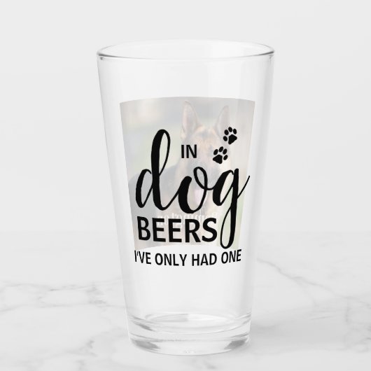 犬のビールではペットの写真は一カスタム枚だけ タンブラーグラス (正面)