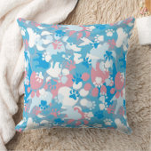 犬のピンクおよび青いカムフラージュパターン クッション (ブランケット)