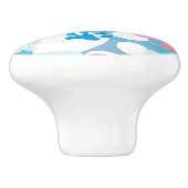 犬のピンクおよび青いカムフラージュパターン セラミックノブ (側面)