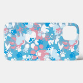 犬のピンクと青の迷彩パターン Case-Mate iPhoneケース (裏面 (横))