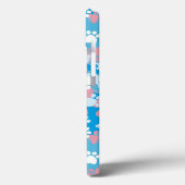 犬のピンクと青の迷彩パターン Case-Mate iPhoneケース (裏面 / 左)