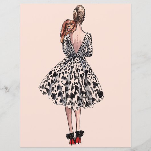 犬のファッションイラストレーション (正面)