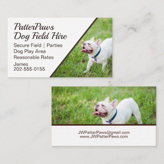 犬のフィールドを雇う子犬の公園 名刺 (正面/裏面)