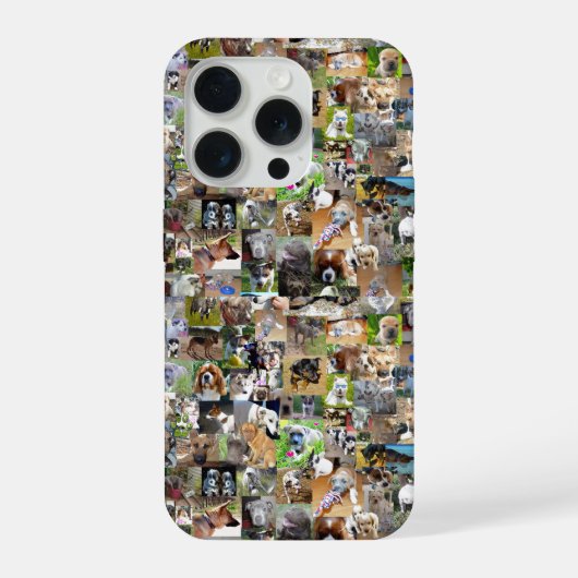 犬のフォトコラージュ iPhoneケース (裏面)