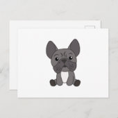 犬のフランスのブルドッグかわいい犬子供へたち ポストカード (正面/裏面)
