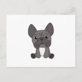 犬のフランスのブルドッグかわいい犬子供へたち ポストカード (正面)