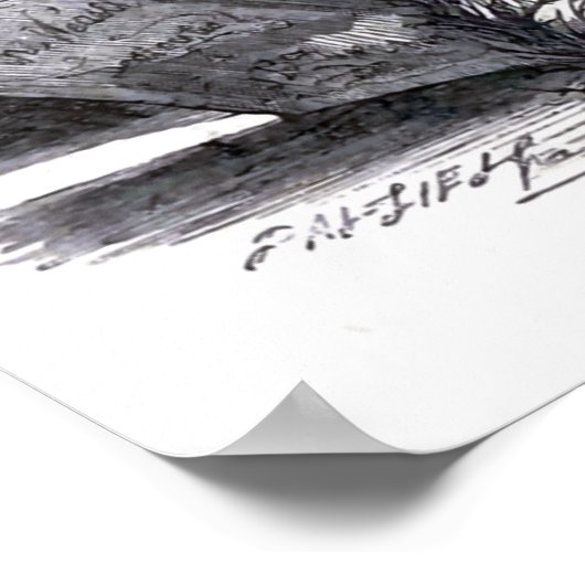 "犬のフルート演奏" ヴィンテージイラスト ポスター (角)