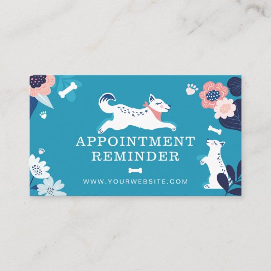 犬のフローラペットケアサービスブルー 予約カード (正面)