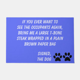 犬のブラックメールのペリウィンクル模様 ドアマット