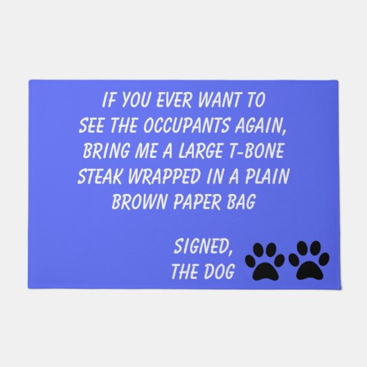 犬のブラックメールのペリウィンクル模様 ドアマット (正面)