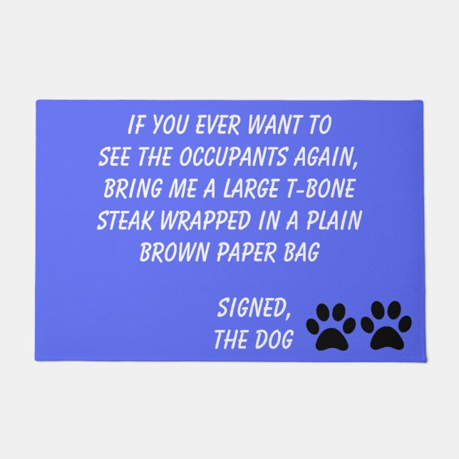 犬のブラックメールのペリウィンクル模様 ドアマット (正面)