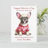 犬のブルドッグから幸せなバレンタインデーフランスのズ シーズンカード (スタンド正面)