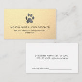 犬のプリントお洒落メタリック背景 予約カード (正面/裏面)