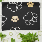 犬のプリントのキッチンタオル キッチンタオル (折り畳み)