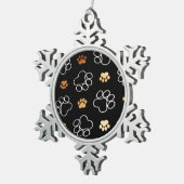 犬のプリントペーターオーナメント スノーフレークピューターオーナメント (右)