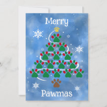 犬のプリント クリスマスカード