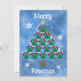 犬のプリント クリスマスカード