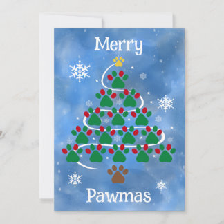 犬のプリント クリスマスカード
