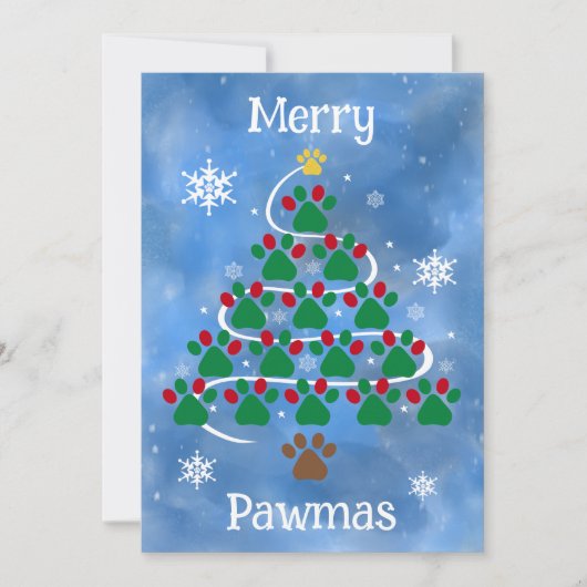 犬のプリント クリスマスカード (正面)