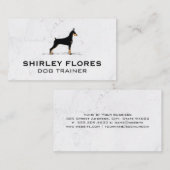 犬のプロフィール画像 | 白大理石の背景 名刺 (正面/裏面)
