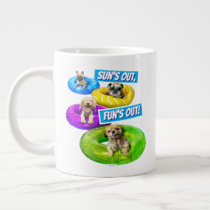 犬のプールパーティー ジャンボコーヒーマグカップ