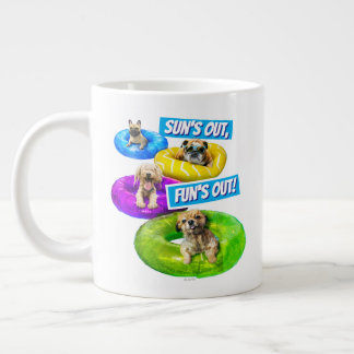 犬のプールパーティー ジャンボコーヒーマグカップ