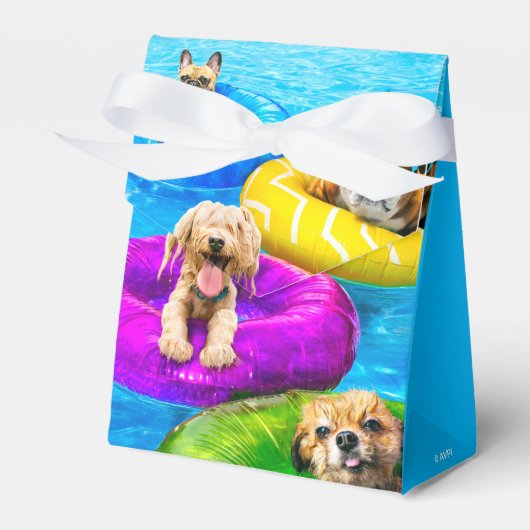 犬のプールパーティー フェイバーボックス (正面サイド)