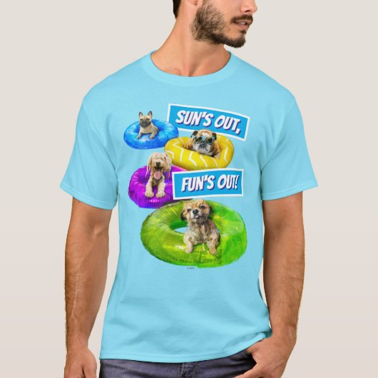 犬のプールパーティー Tシャツ (正面)