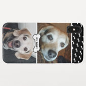 犬のベビーあなた自身の2つの写真のモダンでかわいい骨パターン Case-Mate iPhoneケース (裏面(横))