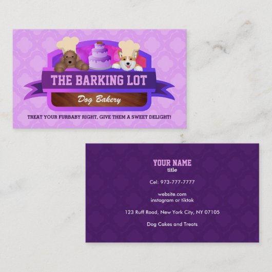 犬のベーカリードッグケーキの名刺 名刺 (正面/裏面)