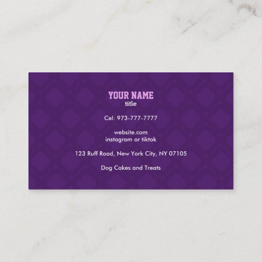 犬のベーカリードッグケーキの名刺 名刺 (裏面)