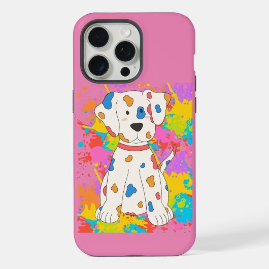 犬のペイント iPhoneケース (裏面)