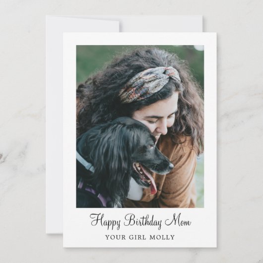 犬のペットから犬の写真ハッピーバースデーママ シーズンカード (正面)