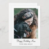 犬のペットから犬の写真ハッピーバースデーママ シーズンカード (正面/裏面)
