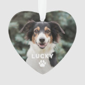 犬のペットのポープリントパーソナライズされた写真 オーナメント (正面)