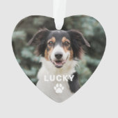 犬のペットのポープリントパーソナライズされた写真 オーナメント (裏面)