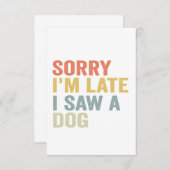 犬のペットのヴィンテージプレゼントを見て遅おもしろいれてごめんなさい サンキューカード (正面/裏面)