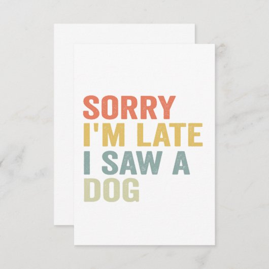 犬のペットのヴィンテージプレゼントを見て遅おもしろいれてごめんなさい サンキューカード (正面/裏面)