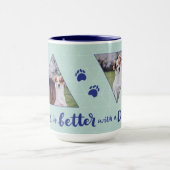 犬のペットの写真でカスタム人生は良い マグカップ (中央)