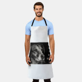 犬のペットの写真カスタムに注意 エプロン (着用した状態)