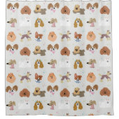 犬のペットの子供 シャワーカーテン (正面)