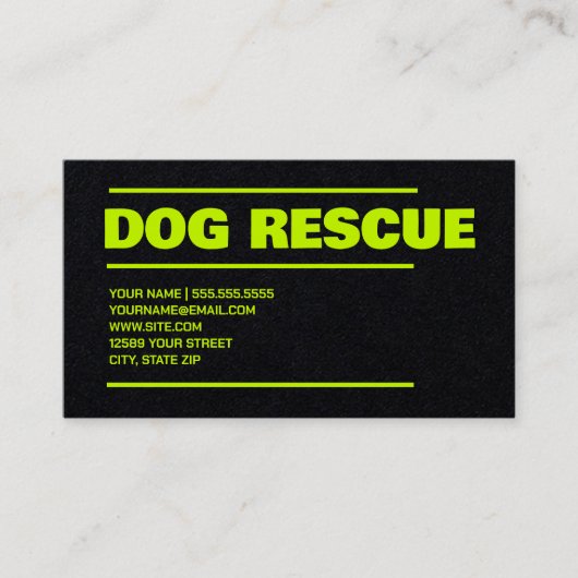 犬のペットの救出 名刺 (正面)